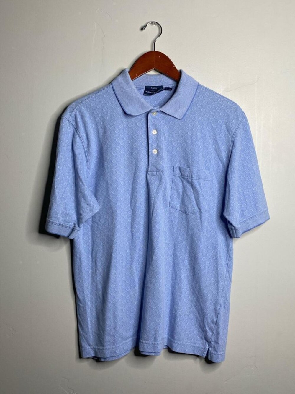 Y2K vintage blue and white golf polo shirt size medium